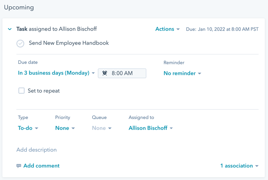 HubSpot screen