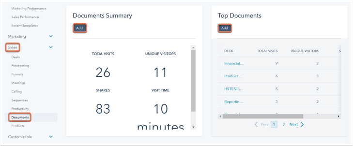 HubSpot Documents
