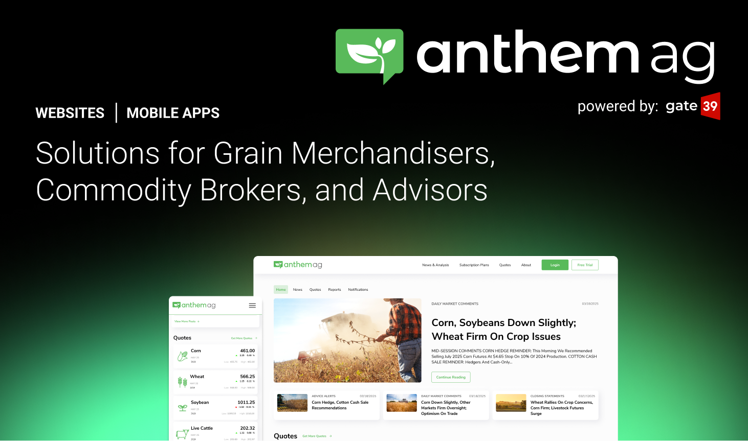 Introducing Anthem Ag: A Modern, Modular Website Suite Built for Ag Brokers, Merchandisers, Advisors, and Elevators